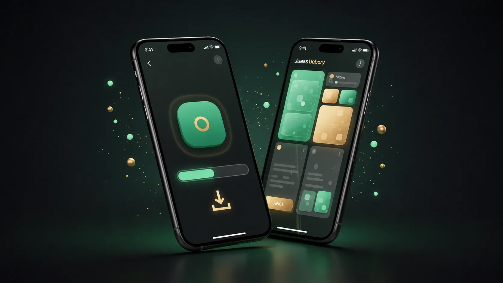 644jili Android app download on two smartphones — app icon, progress bar and download arrow